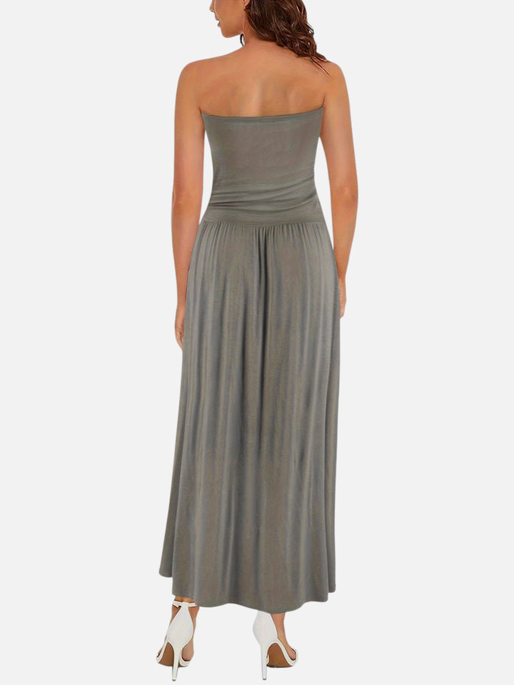 Women's Strapless Dress for Evening Events Slim Fit Waist