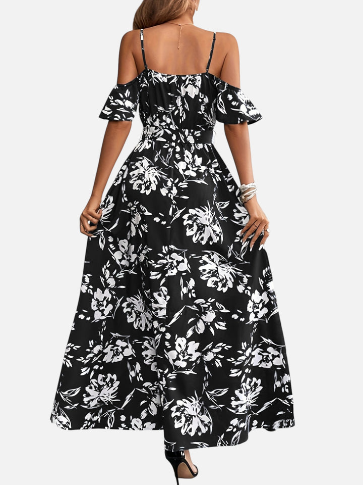 Women’s Summer Floral Maxi Dress A-Line Slit Casual Elegant
