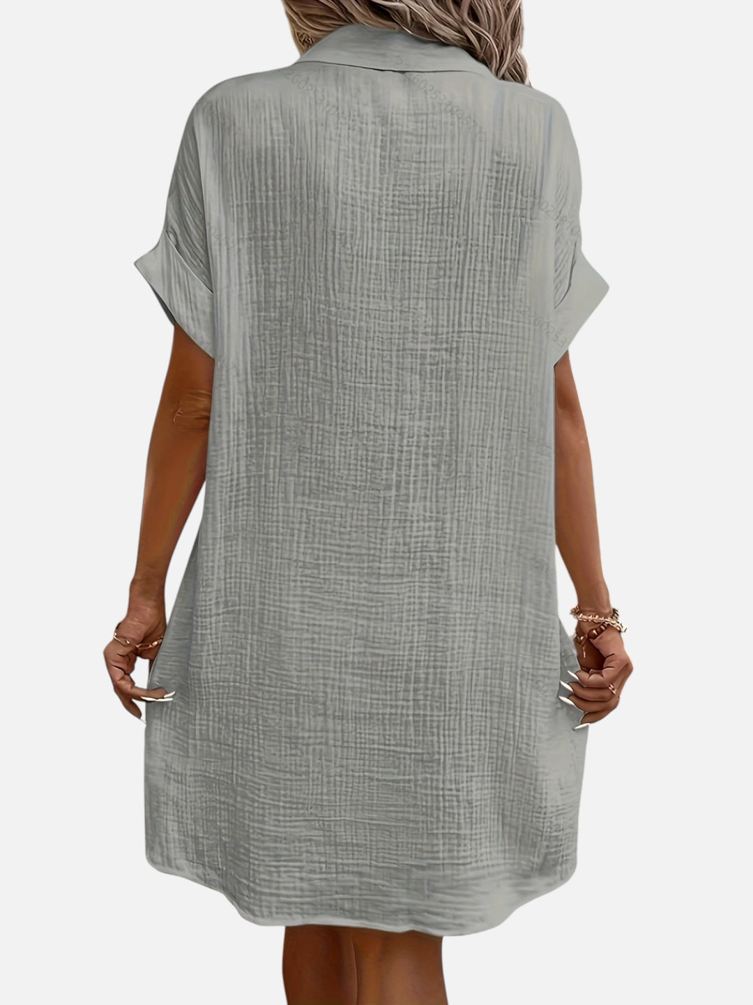 Women’s Cotton Midi Dress Button Front Comfortable Everyday Wear