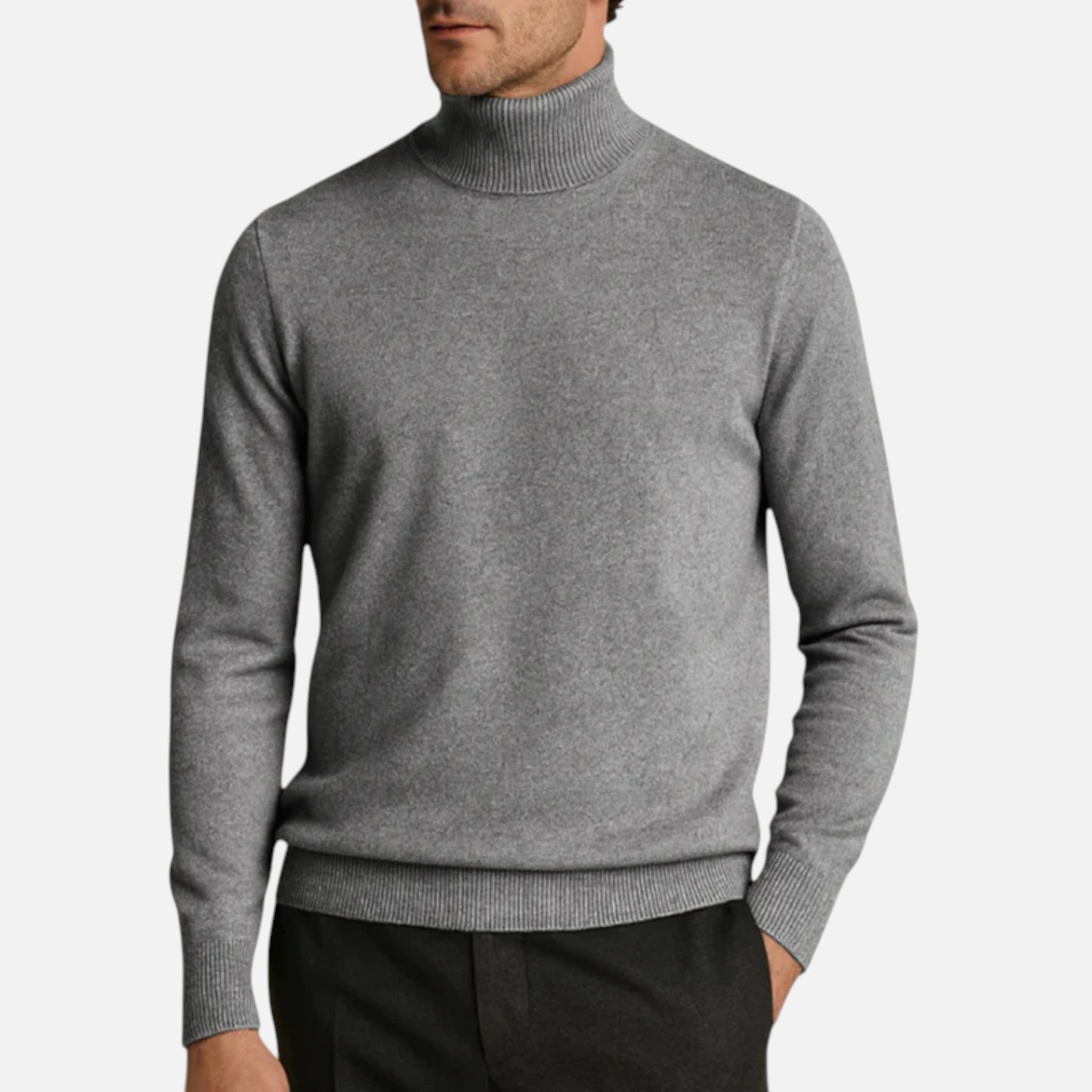 Aurevien | Men’s Fine Knit Turtleneck Jumper – Ivy League Elegance