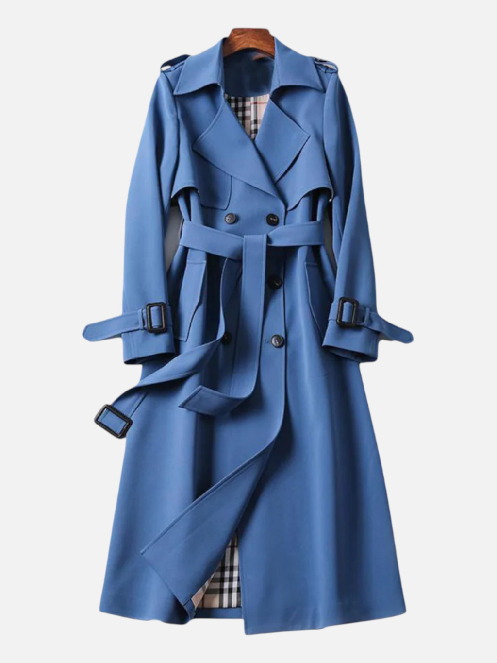 Aurevien | Women’s Belted Tweed Trench Coat – Ivy League Finish