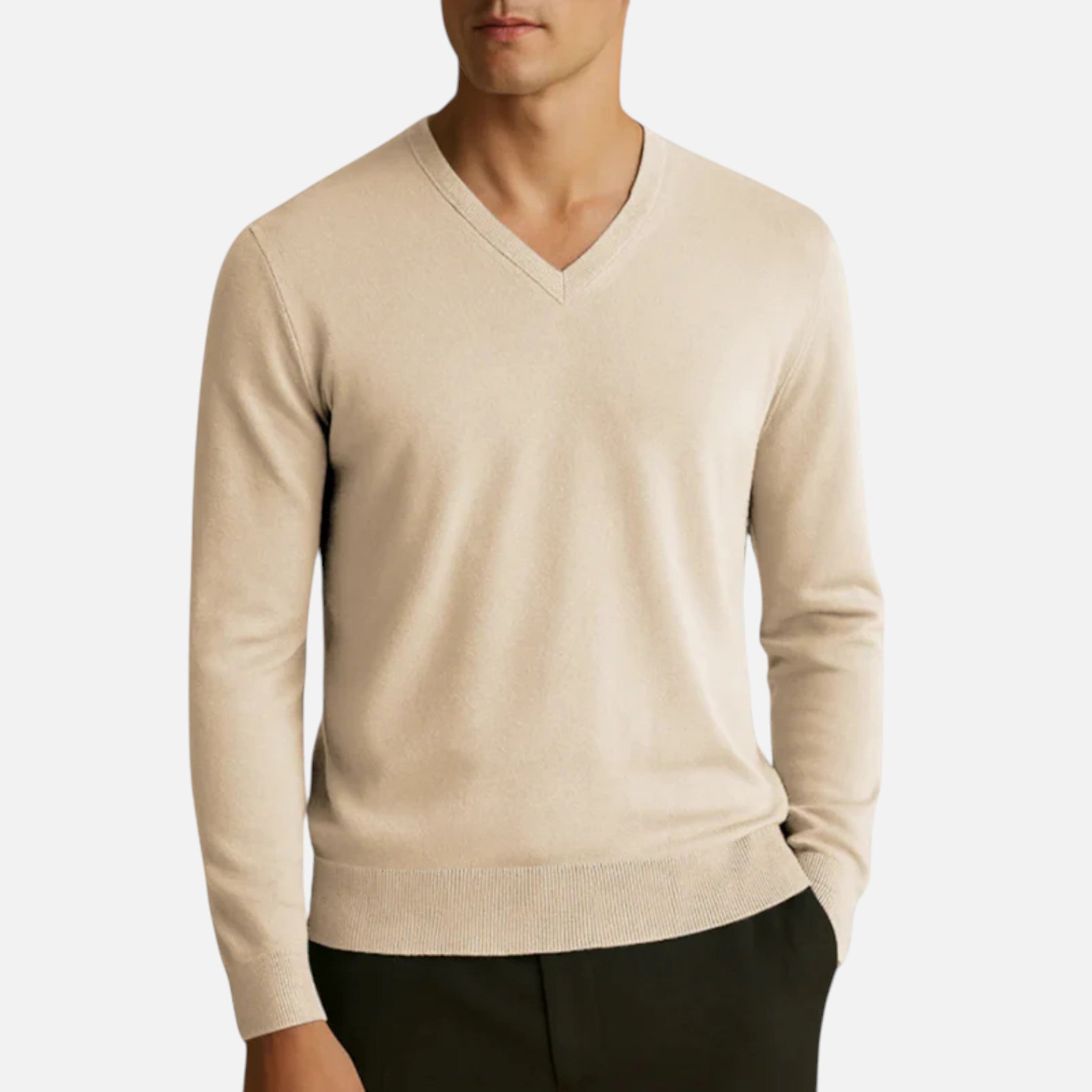 Aurevien | Men’s Classic V-Neck Jumper – Riviera Elegance