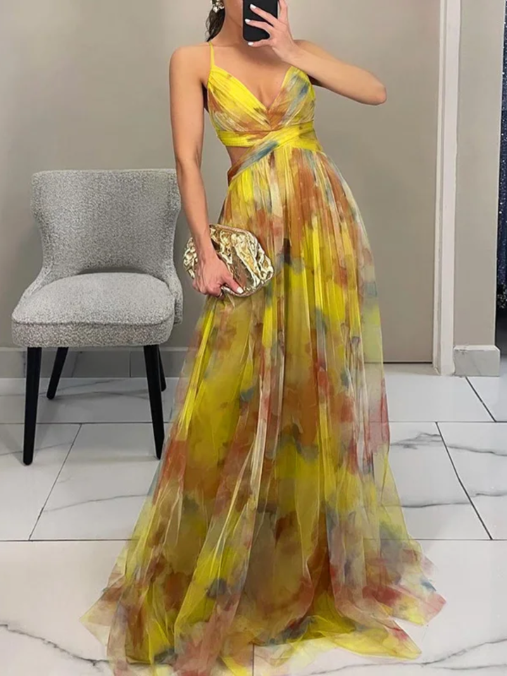 Women’s Floral Maxi Dress for Wedding Guest Lightweight Elegant