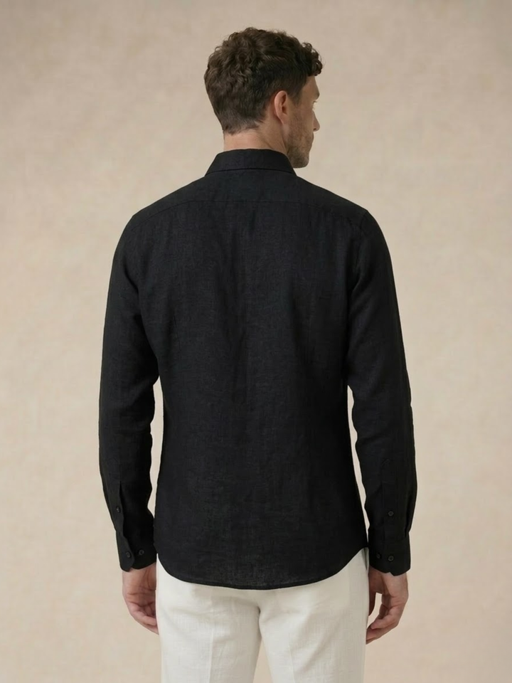 Men’s Linen Shirt Breathable Summer Button-Up Classic Fit
