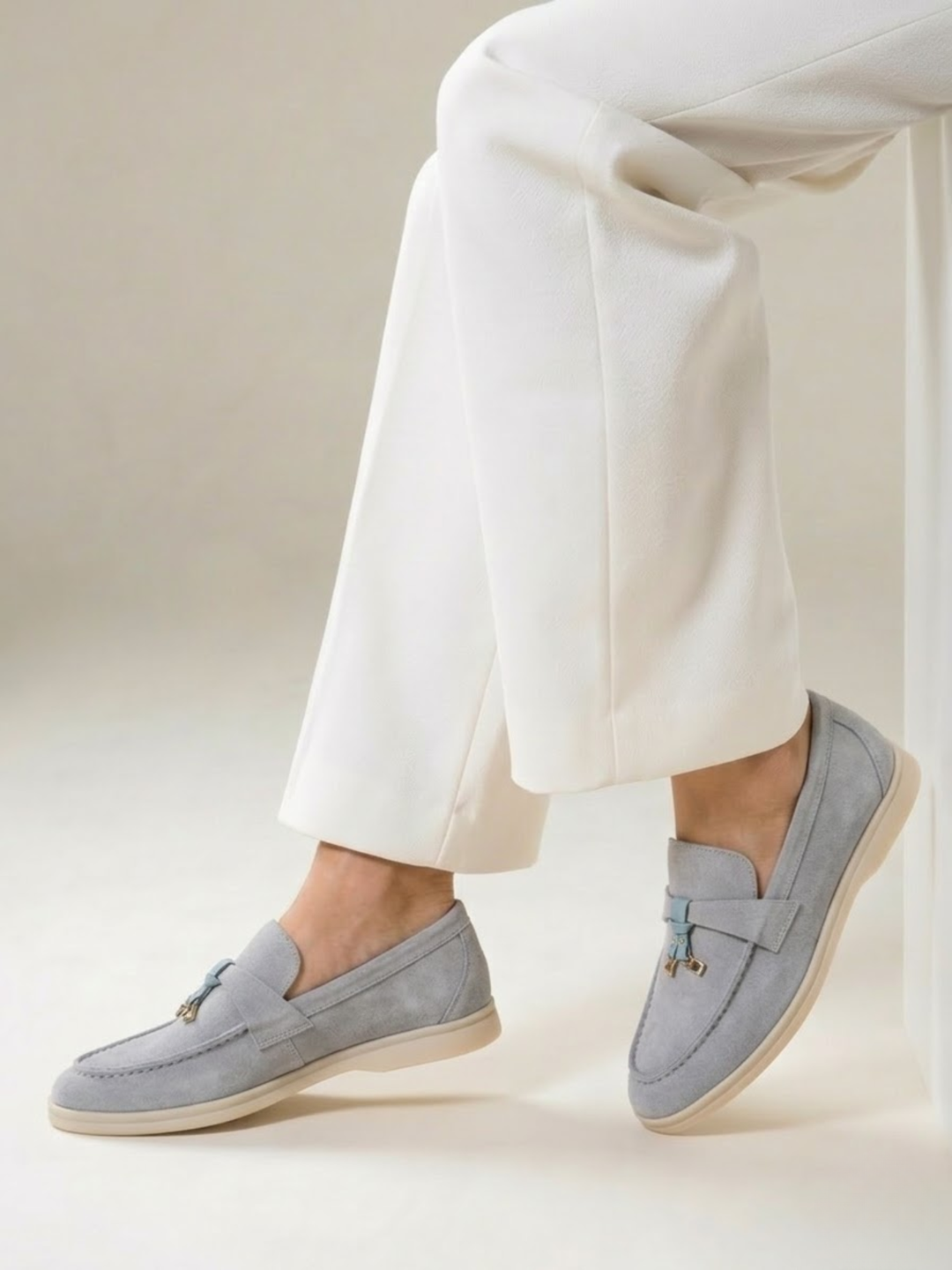 Women’s Suede Loafers Comfortable Slip-On Everyday Flats