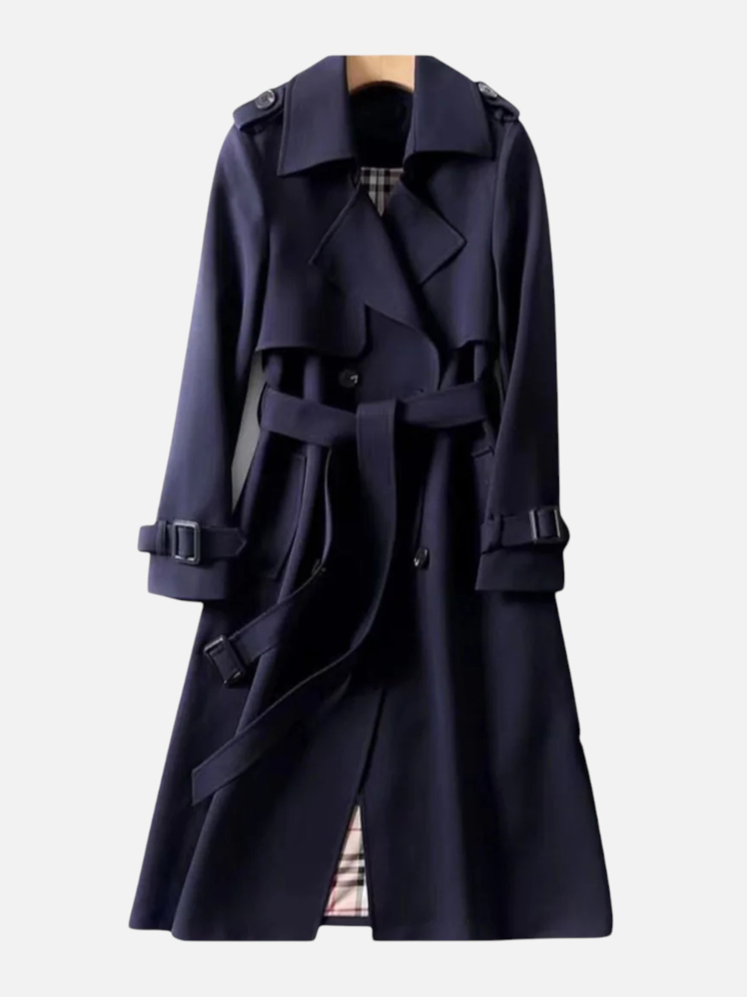 Aurevien | Women’s Belted Tweed Trench Coat – Ivy League Finish