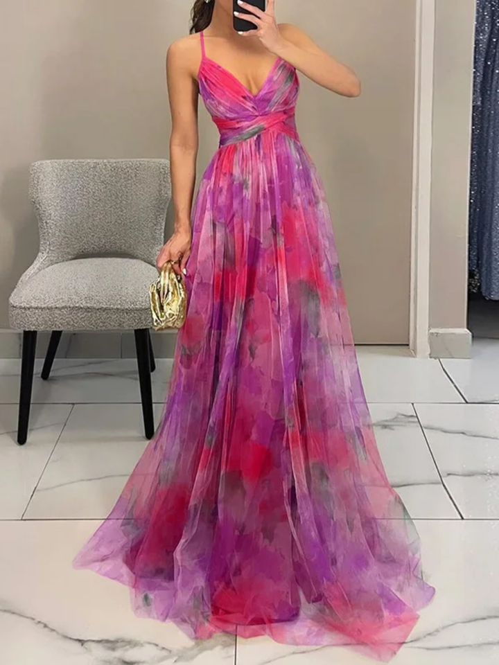 Women’s Floral Maxi Dress for Wedding Guest Lightweight Elegant