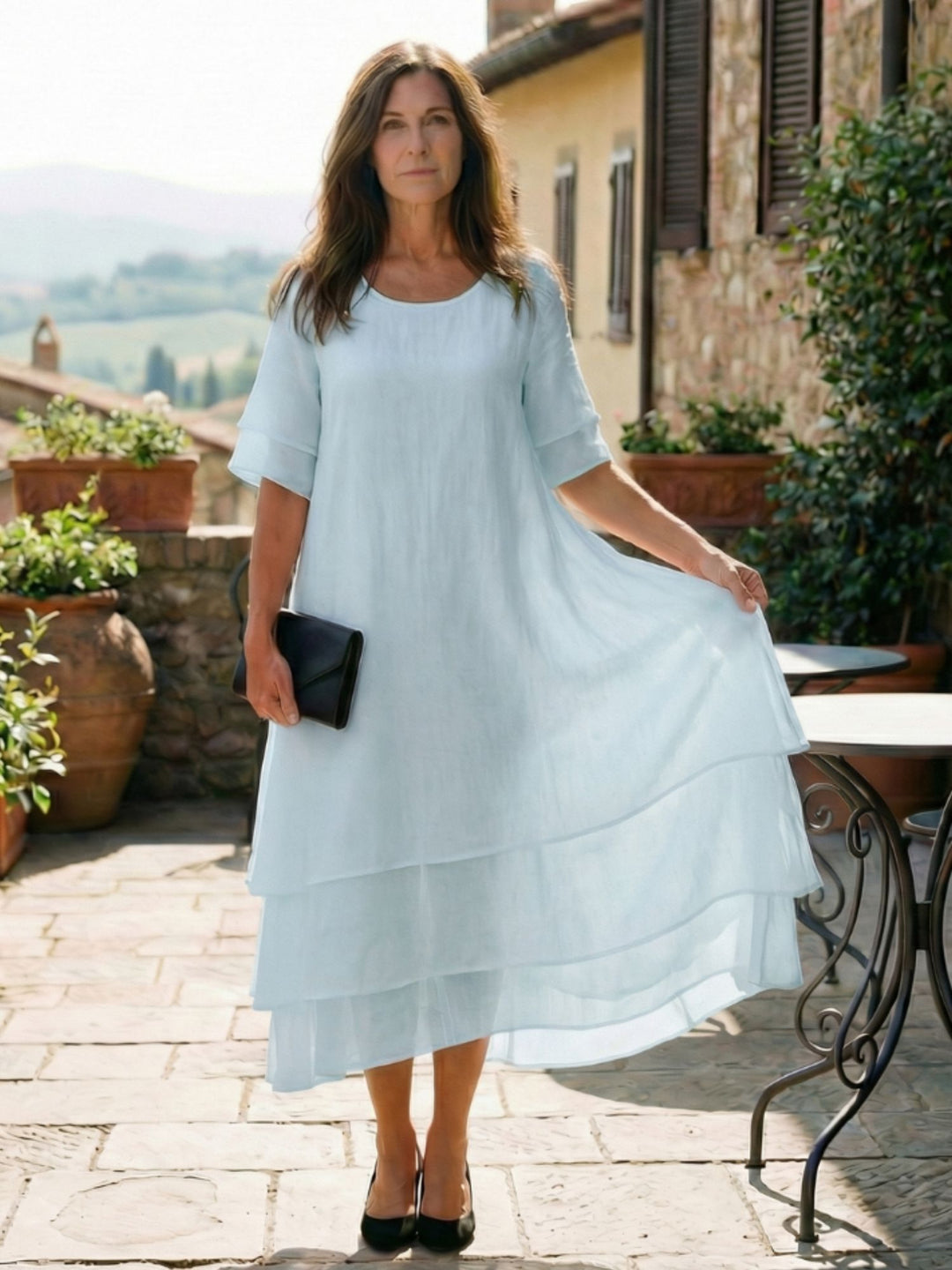 Women Soft Layered Dress Easy Wear Day to Evening Style