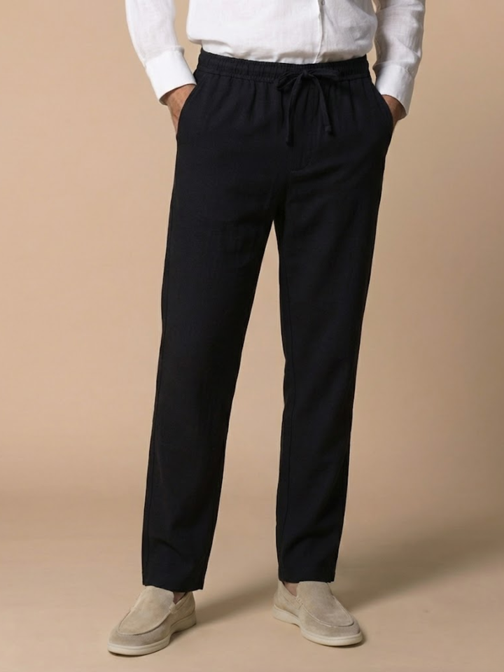 Men’s Lightweight Linen Pants Relaxed Summer Trousers