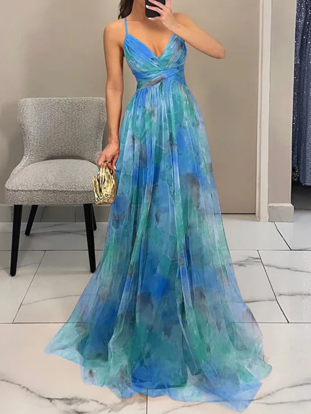 Women’s Floral Maxi Dress for Wedding Guest Lightweight Elegant