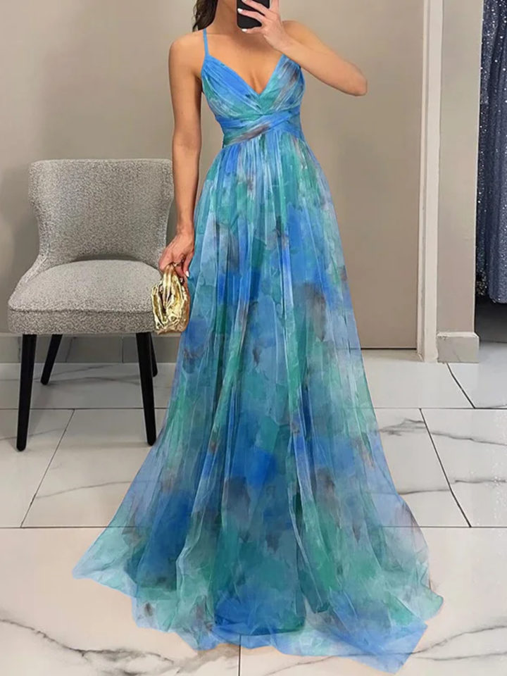 Women’s Floral Maxi Dress for Wedding Guest Lightweight Elegant