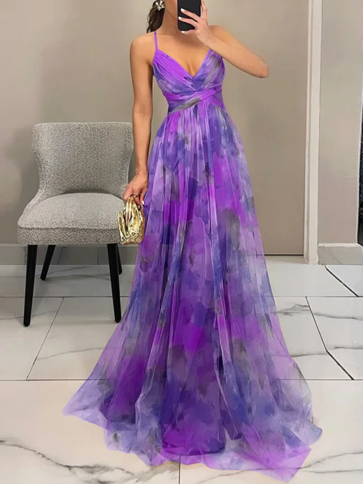 Women’s Floral Maxi Dress for Wedding Guest Lightweight Elegant