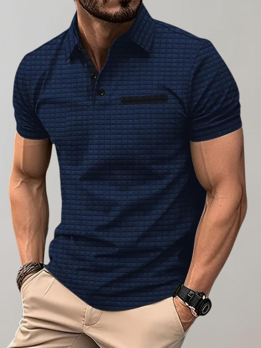Athletic Fit Polo Shirt Men Smart Casual Everyday Wear