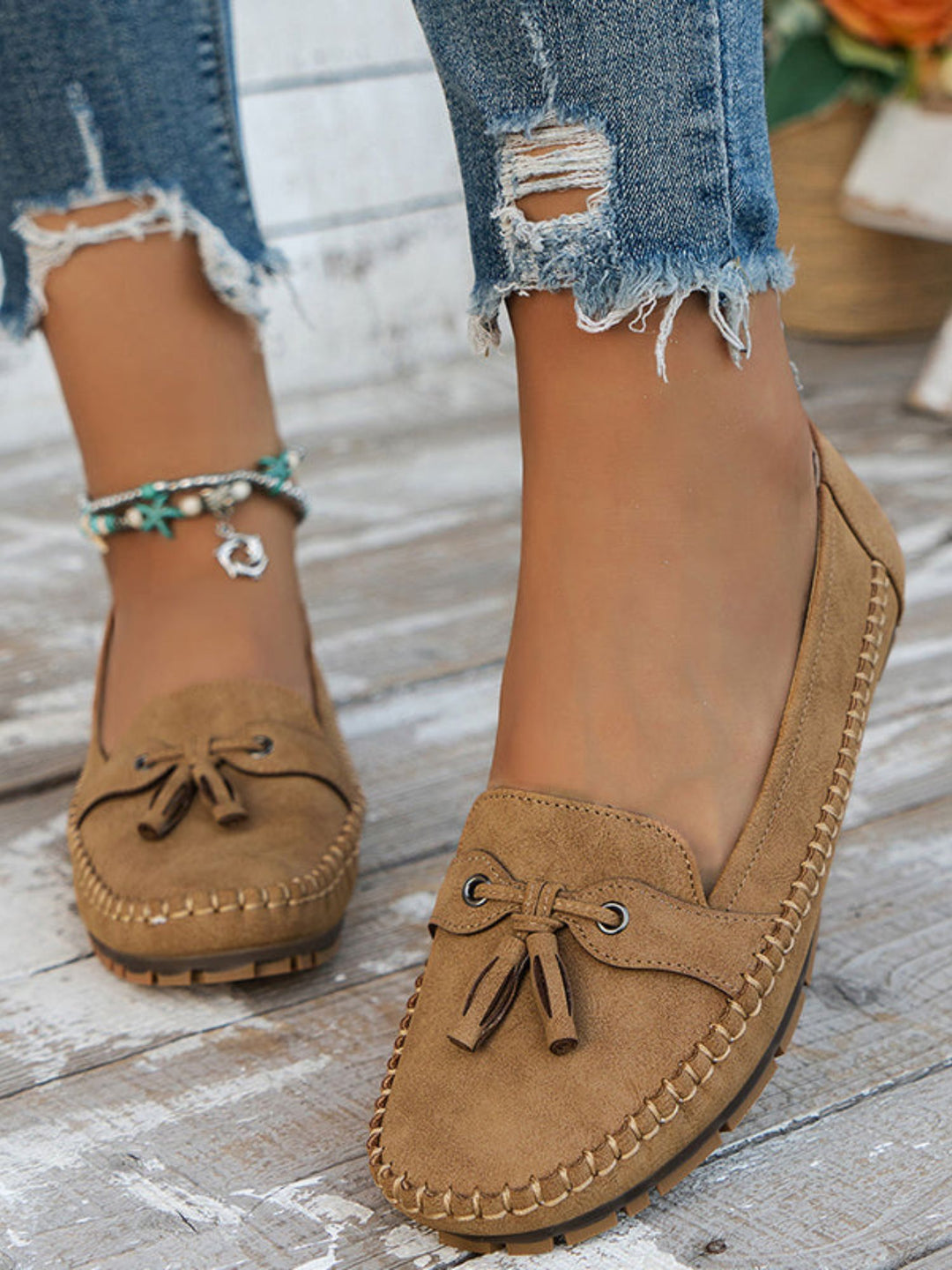 Women’s Vegan Leather Loafers Cushioned Support Work Casual Wear