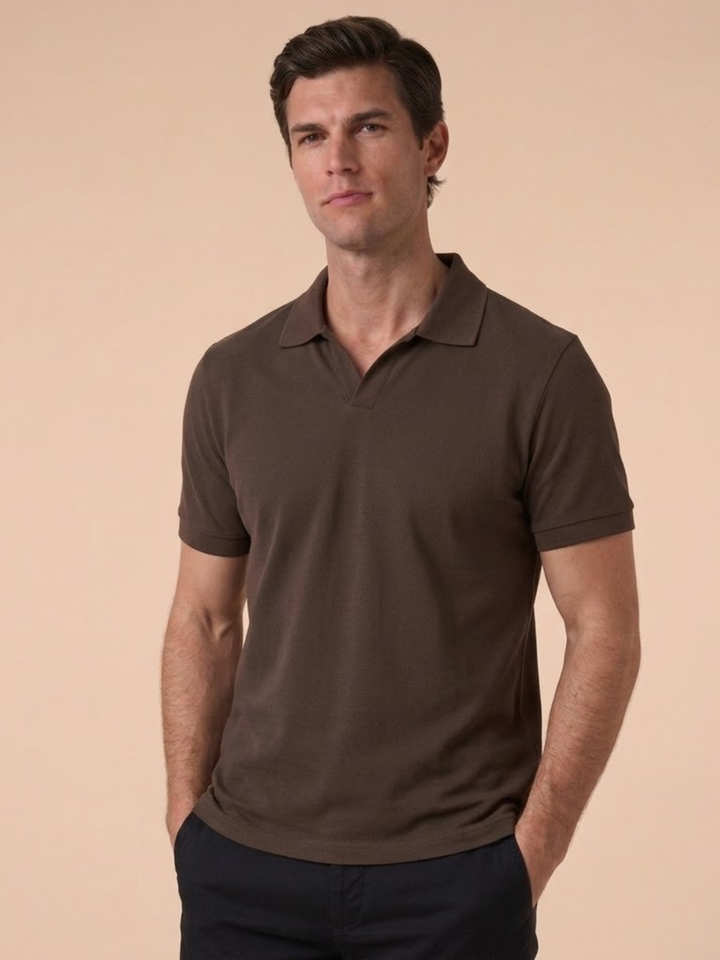 Men’s Short Sleeve Polo Soft Knit Comfortable Casual Wear