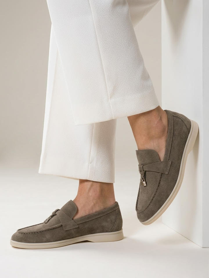 Women’s Suede Loafers Comfortable Slip-On Everyday Flats