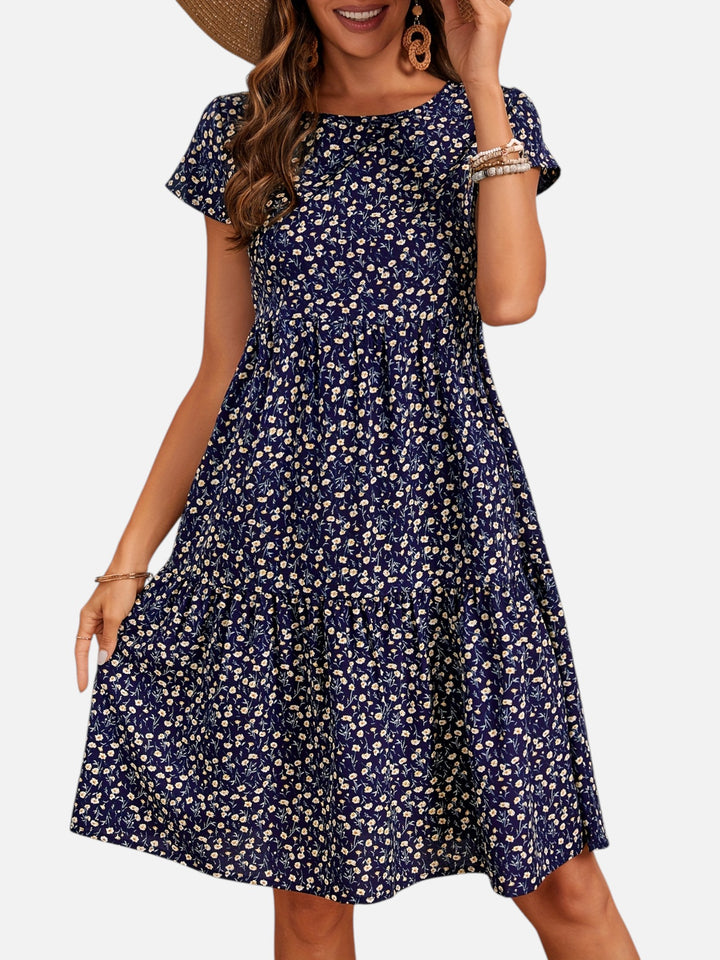 Women's Slim Fit Floral Dress Midi Length Everyday Wear