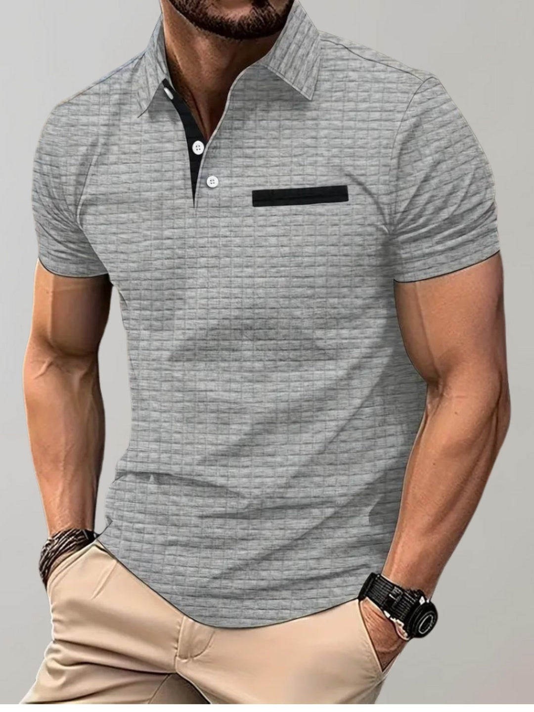 Athletic Fit Polo Shirt Men Smart Casual Everyday Wear