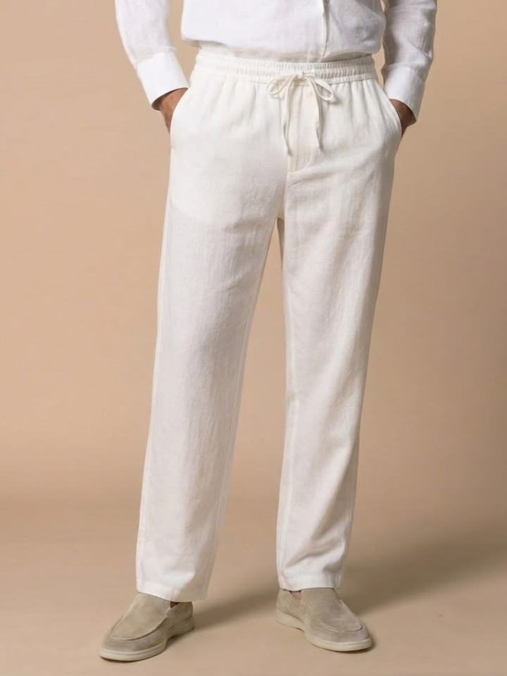 Men’s Lightweight Linen Pants Relaxed Summer Trousers