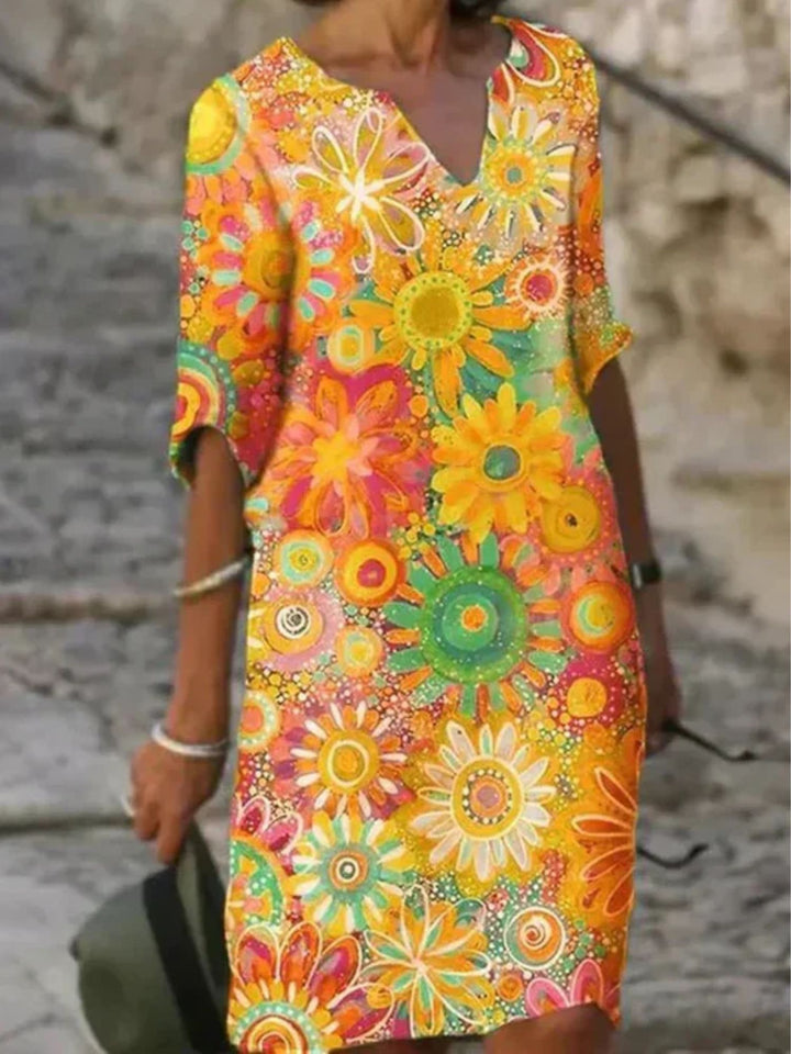 Floral Midi Dress for Summer Brunch Lightweight Flowy Fit