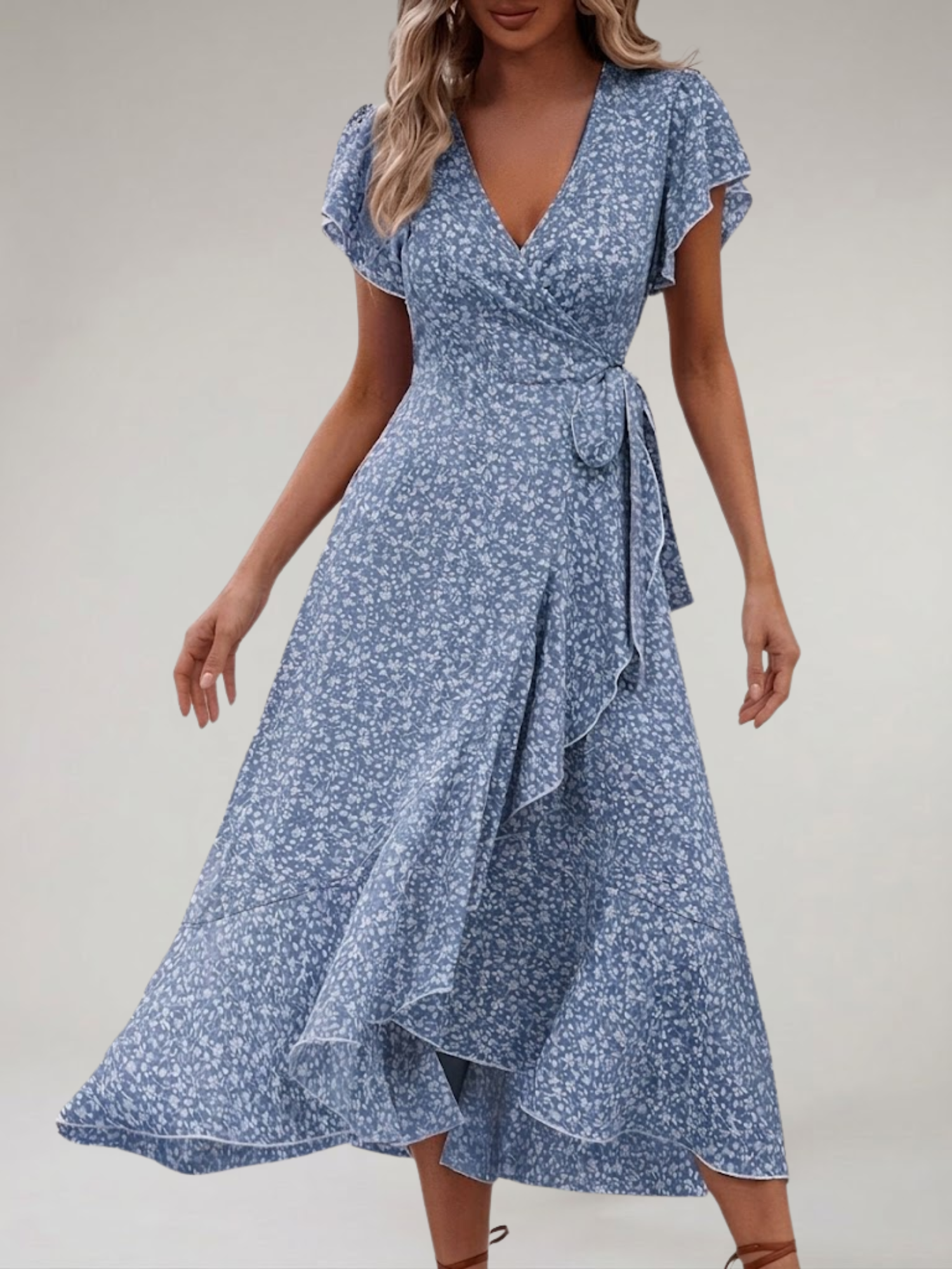 Women’s Short Sleeve Midi Dress Elegant Fit Everyday Use