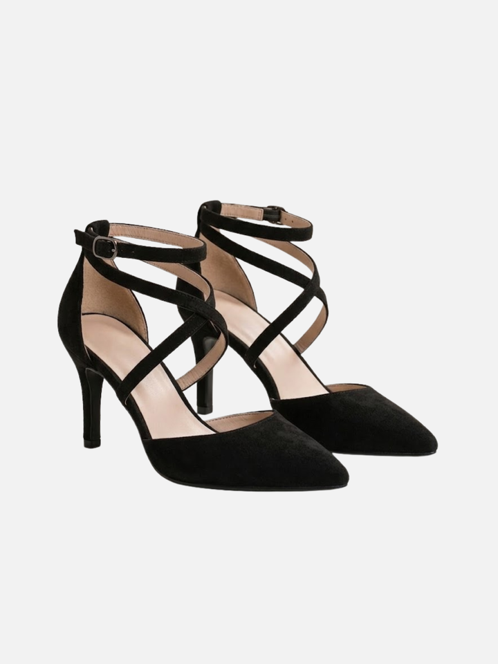 Women’s Black Low-Heel Sandals Comfortable Adjustable Strap