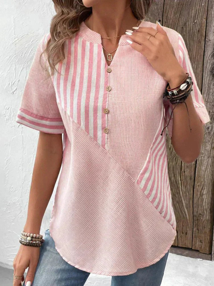 Blouse Women Striped Casual Top for Everyday Comfort Wear