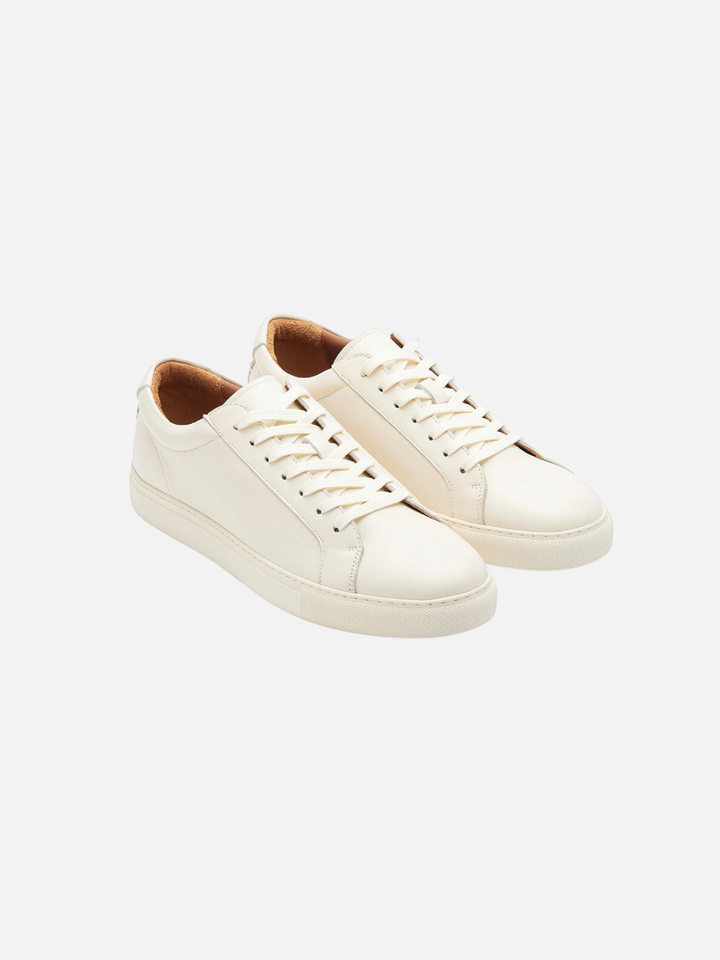 Men’s Ivory Leather Sneakers – Comfortable Everyday Luxury Shoes