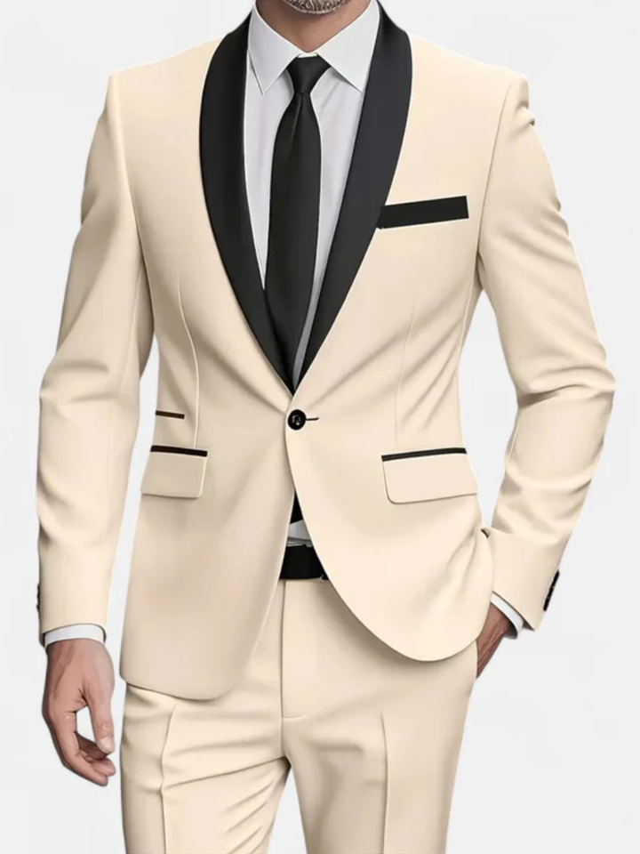 Men's slim fit tuxedo suit for wedding and formal events