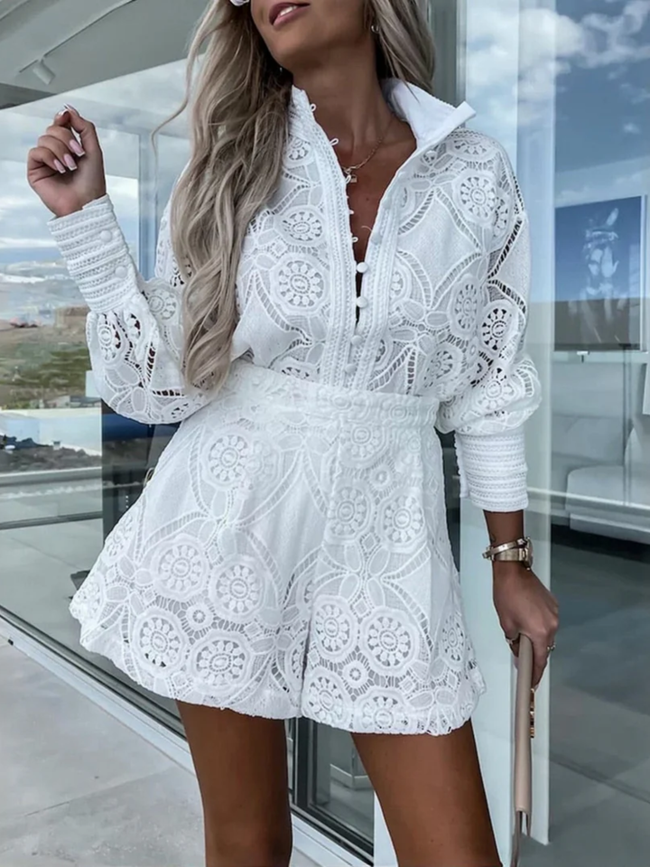 Women's lace two piece set for elegant summer outfit