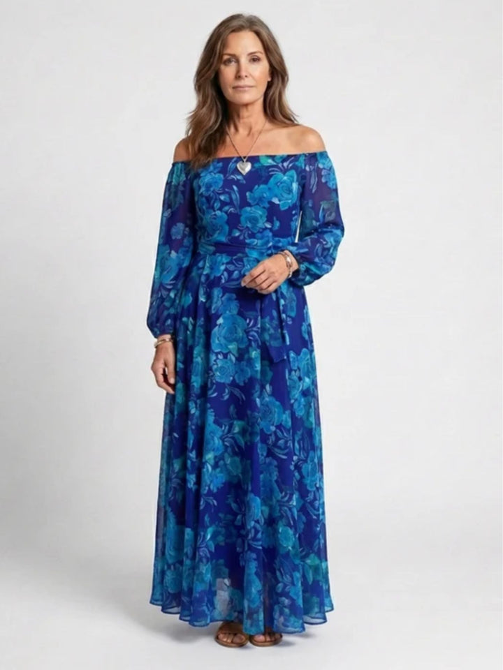 Women’s Casual Maxi Dress Breathable Long Sleeve Floral Comfort