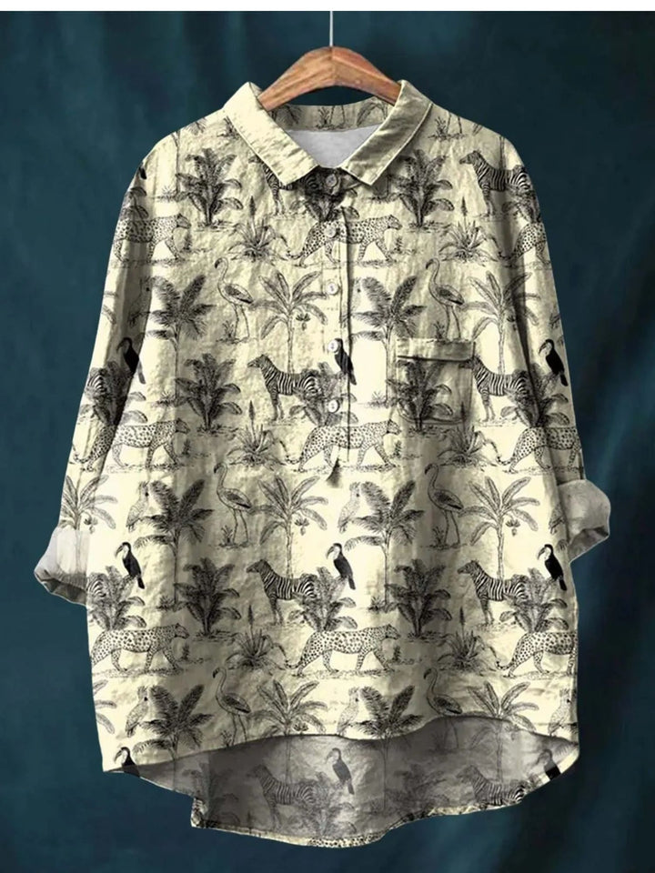 Blouse Women’s Floral Summer Shirt For Work Casual Wear