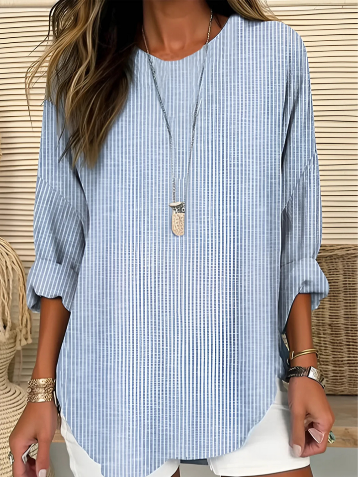 Blouse Breathable Oversized Stripe Shirt for Warm Weather