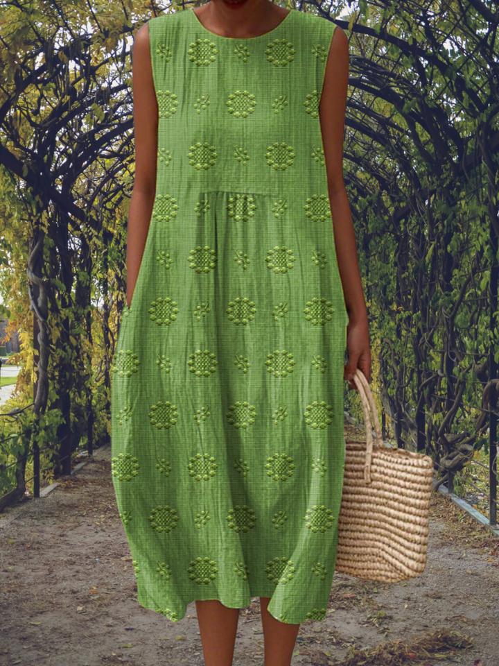 Dress Lightweight Embroidered Midi Dress for Everyday Comfort