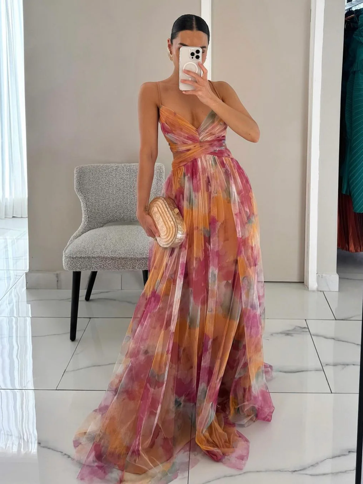Women’s Floral Maxi Dress for Wedding Guest Lightweight Elegant