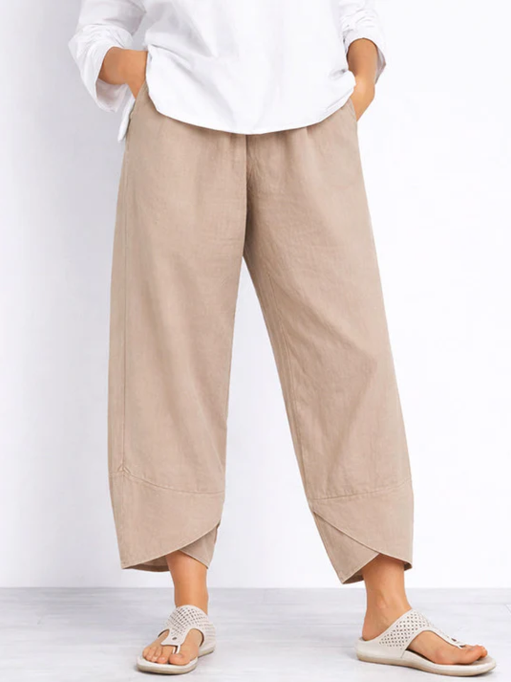 Women’s Linen Cropped Pants Loose Fit Summer Comfort Lightweight