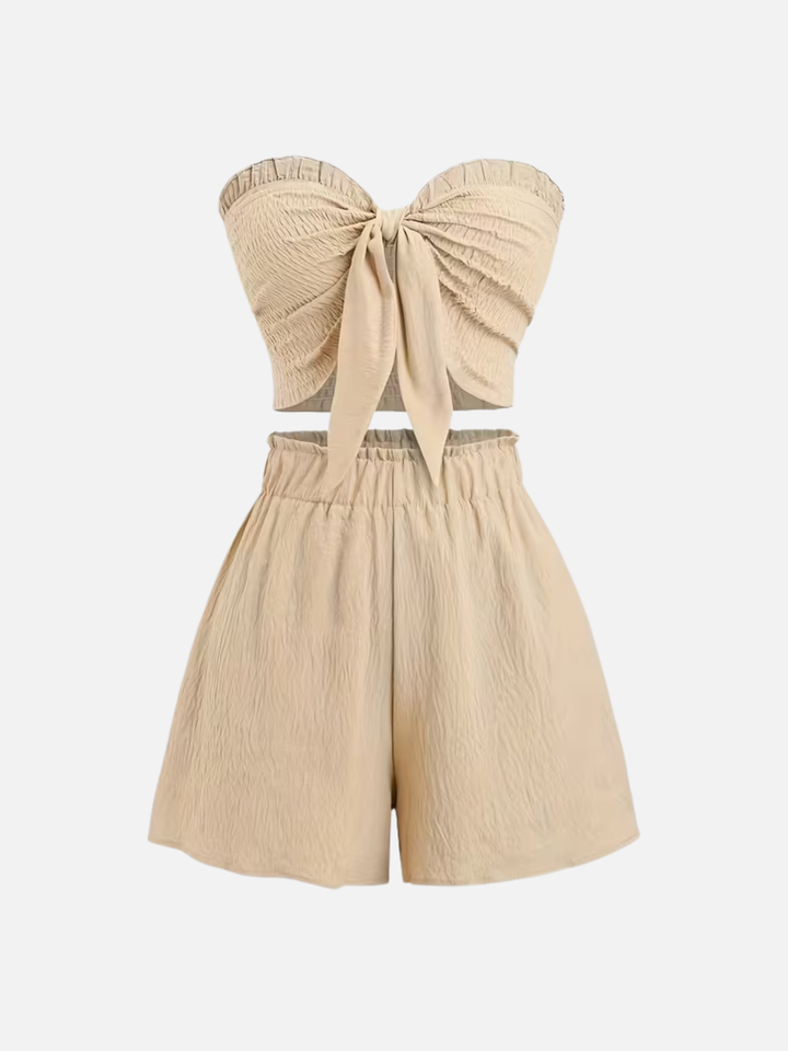 Women's 2-Piece Shorts Set Elastic Waist Beachwear Summer Set