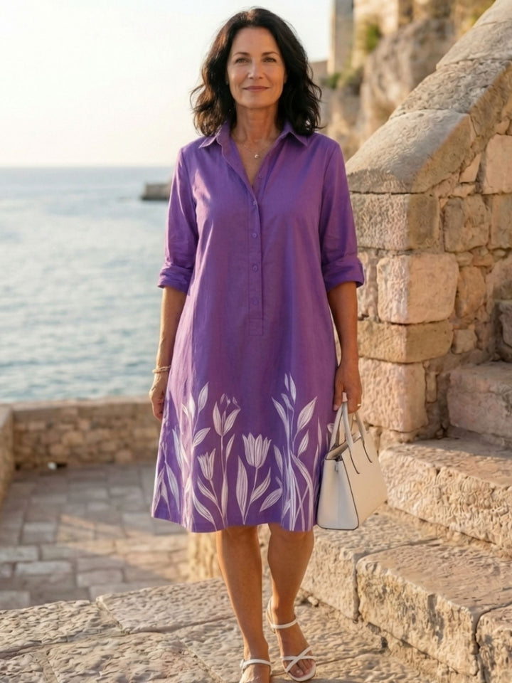 Relaxed Fit Midi Dress Women Easy Travel Summer Outfit