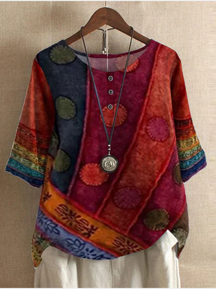 Women's summer shirt floral print lightweight blouse