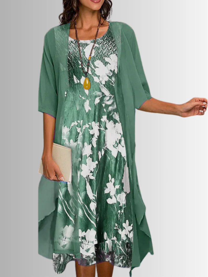 Women's summer midi dress lightweight layered for warm weather