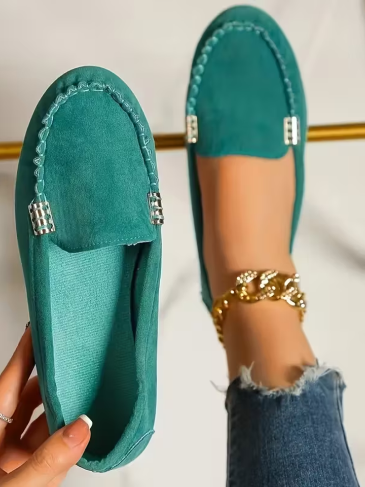 Women’s Comfortable Leather Loafers Slip-On Work Dress Shoes