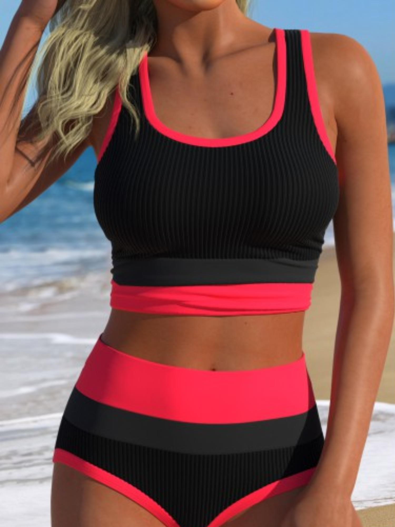 Bikini Set women high waisted black two piece swimwear for beach