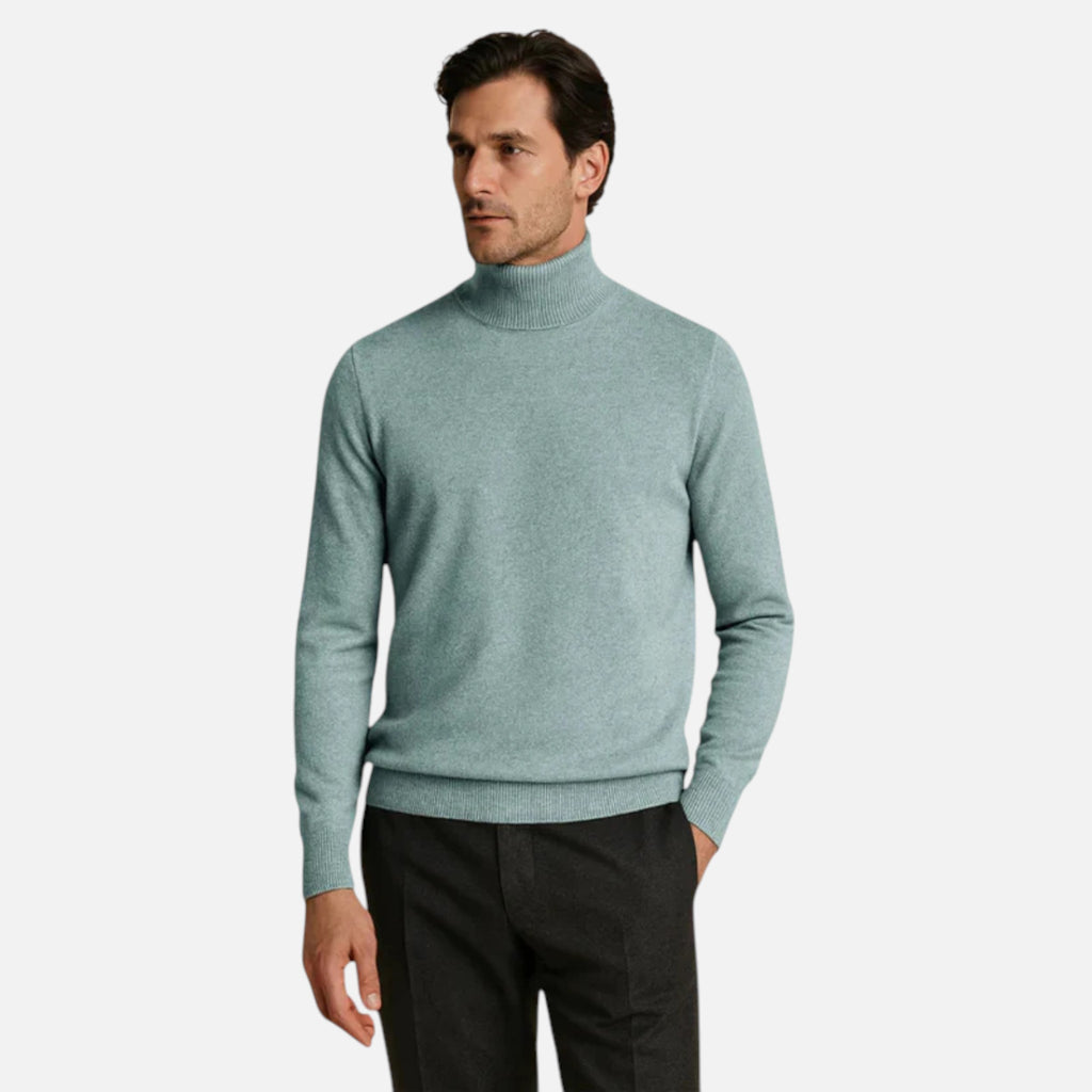 Aurevien | Men’s Fine Knit Turtleneck Jumper – Ivy League Elegance