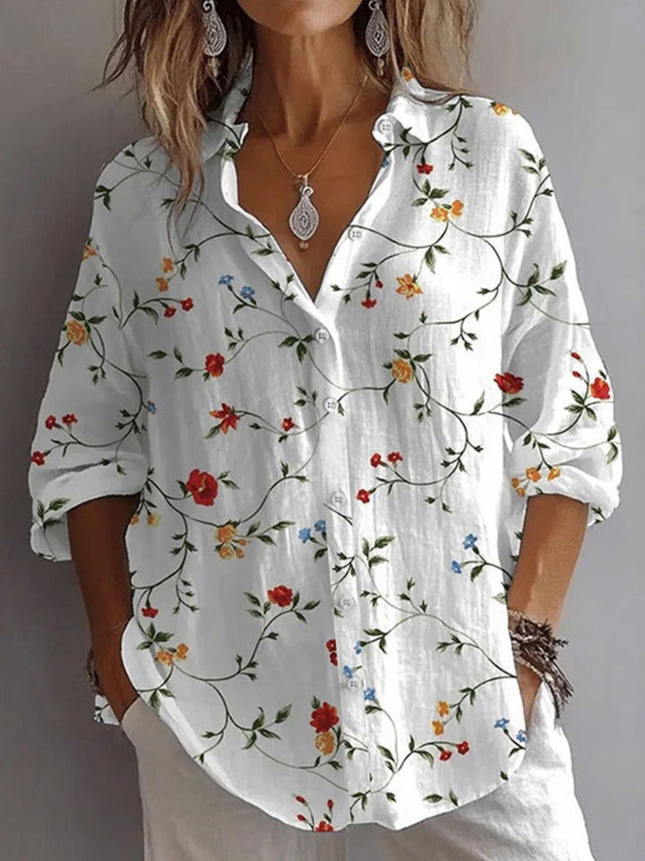 Shirt Women’s Floral Button Blouse for Casual Everyday Wear