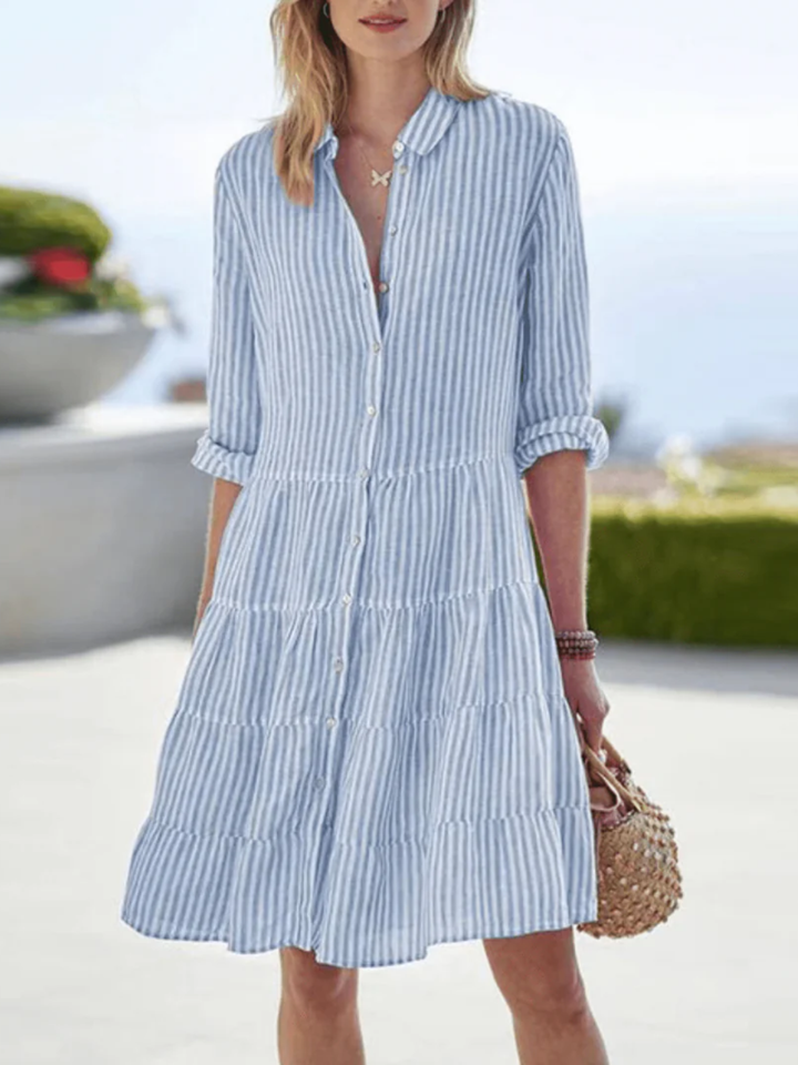 Women’s Lightweight Striped Summer Dress Casual Everyday Wear