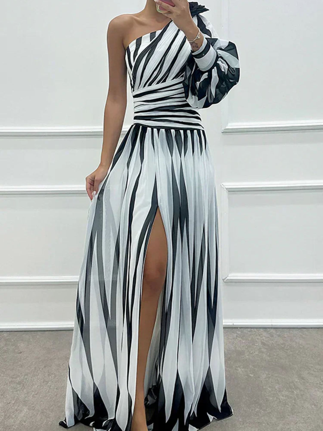One-Shoulder Maxi Dress for Summer Events Elegant Evening Style