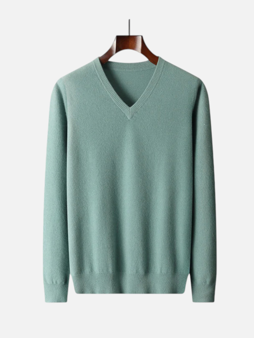 Aurevien | Men’s Classic V-Neck Jumper – Riviera Elegance