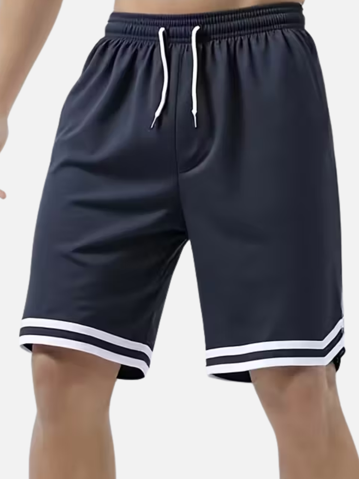 Men’s striped cropped shorts with pockets for summer casual wear