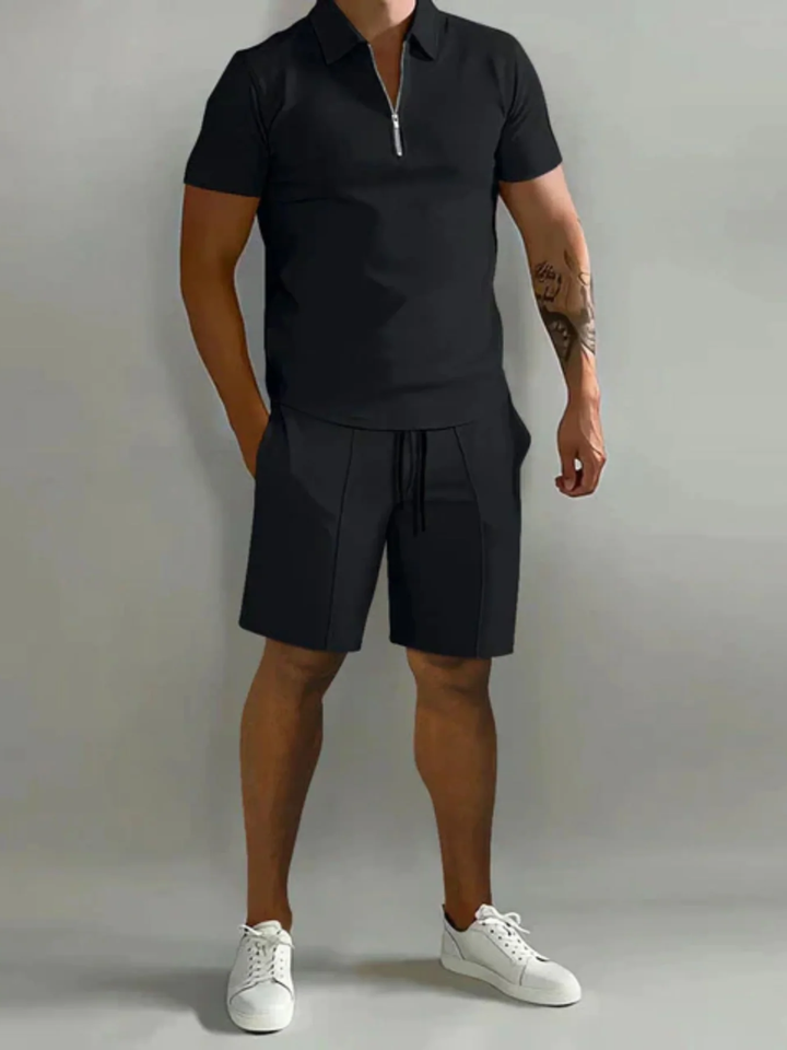 Men’s Summer Polo and Shorts Set Lightweight Breathable Outfit