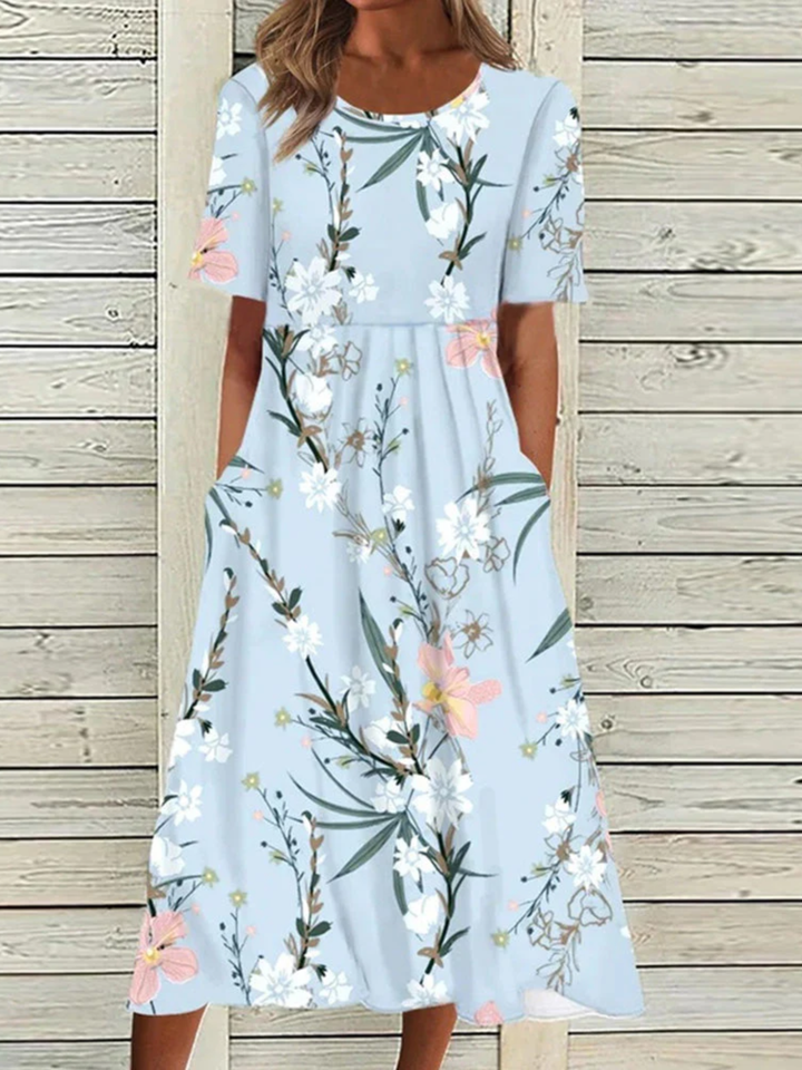 Women’s Floral Midi Dress Elegant Summer Dress